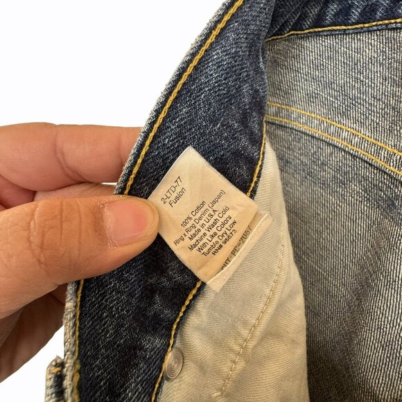 Paper denim & Cloth 100% Cotton Distressed Bootcut Blue Jeans Size 29 Casual Y2K - Picture 6 of 8